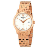 Tissot T Classic Tradition Lady White Dial Rose Gold Steel Strap Watch for Women - T063.210.33.037.00 Authentic Buy Shop Now