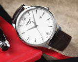 Tissot T Classic Tradition White Dial Brown Leather Strap Watch For Men - T063.610.16.037.00 Authentic Buy Shop Now