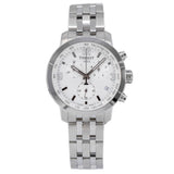 Tissot PRC 200 Chronograph White Dial Silver Steel Strap Watch For Men - T055.417.11.017.00 Authentic Buy Shop Now