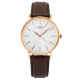 Tissot Everytime Gent Silver Dial Brown Leather Strap Watch for Men - T143.410.36.011.00 Authentic Buy Shop Now