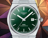 Tissot PRX Powermatic 80 Green Dial Silver Steel Strap Watch For Men - T137.407.11.091.00 Authentic Buy Shop Now