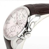 Tissot Couturier Chronograph White Dial Brown Leather Strap Watch For Men - T035.617.16.031.00 Authentic Buy Shop Now