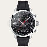 Tissot PRC 200 Chronograph Black Dial Black Rubber Strap Watch for Men - T114.417.17.057.00 Authentic Buy Shop Now