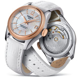 Tissot T-Classic Powermatic 80 Mother of Pearl Silver Dial White Leather Strap Watch For Women - T108.208.26.117.00 Authentic Buy Shop Now