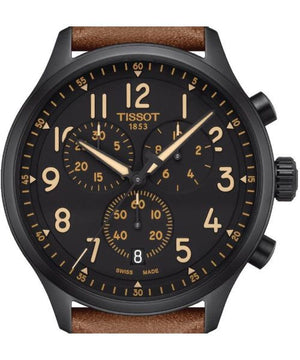 Tissot Chrono XL Quartz Black Dial Brown Leather Strap Watch For Men - T116.617.36.052.03 Authentic Buy Shop Now