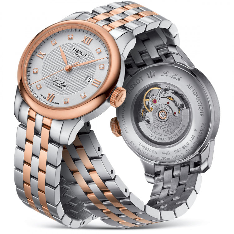 Tissot T Classic Le Locle Automatic Silver Dial Two Tone Steel Strap Watch For Women - T006.207.22.038.00 Authentic Buy Shop Now