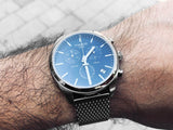Tissot PR 100 Chronograph Blue Dial Silver Mesh Bracelet Watch for Men - T101.417.11.041.00 Authentic Buy Shop Now