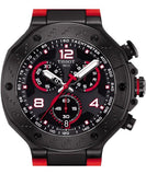 Tissot T Race Chronograph Black Dial Red Rubber Strap Watch For Men - T141.417.37.057.01 Authentic Buy Shop Now