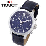 Tissot PRC 200 Chronograph Blue Dial Blue Leather Strap Watch For Men - T055.417.16.047.00 Authentic Buy Shop Now