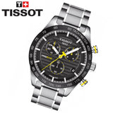 Tissot PRS 516 Chronograph Black Dial Silver Steel Strap Watch For Men - T100.417.11.051.00 Authentic Buy Shop Now