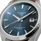Tissot Gentleman Powermatic 80 Silicium Blue Dial Brown Leather Strap Watch For Men - T127.407.16.041.00 Authentic Buy Shop Now