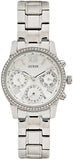 Guess Mini Sunrise Chronograph Quartz Silver Dial Silver Steel Strap Watch For Women - W0623L1 Authentic Buy Shop Now