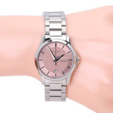 Gucci G Timeless Pink Dial Silver Steel Strap Watch For Women - YA126524 Authentic Buy Shop Now