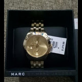 Marc Jacobs Peeker Chronograph Gold Dial Gold Steel Strap Watch for Women - MBM3393 Authentic Buy Shop Now