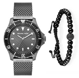 Michael Kors Everest Quartz Grey Dial Grey Mesh Bracelet Watch For Men - MK9093 Authentic Buy Shop Now