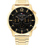 Tommy Hilfiger Baker Chronograph Black Dial Gold Steel Strap Watch for Men - 1710447 Authentic Buy Shop Now