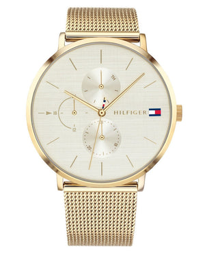 Tommy Hilfiger Jenna Quartz White Dial Gold Mesh Bracelet Watch For Women - 1781943 Authentic Buy Shop Now