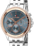 Tommy Hilfiger Ari Diamonds Blue Dial Silver Steel Strap Watch for Women - 1781976 Authentic Buy Shop Now
