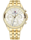 Tommy Hilfiger Ari Multifunction Diamonds Silver Dial Gold Steel Strap Watch for Women - 1781977 Authentic Buy Shop Now