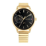 Tommy Hilfiger Brooke Black Dial Gold Steel Strap Watch for Women - 1782019 Authentic Buy Shop Now
