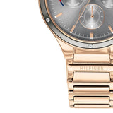 Tommy Hilfiger Eve Chronograph Quartz Grey Dial Rose Gold Steel Strap Watch For Women - 1782277 Authentic Buy Shop Now