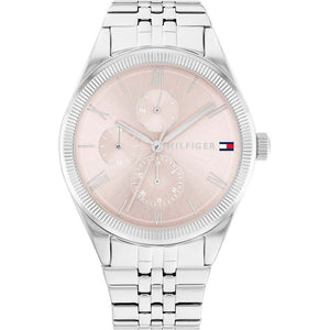 Tommy Hilfiger Monica Multifunction Chronograph Pink Dial Silver Steel Strap Watch For Women - 1782590 Authentic Buy Shop Now