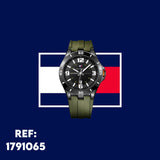 Tommy Hilfiger Drew Black Dial Green Rubber Strap Watch for Men - 1791065 Authentic Buy Shop Now