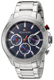 Tommy Hilfiger Hudson Chronograph Quartz Blue Dial Silver Steel Strap Watch For Men - 1791228 Authentic Buy Shop Now