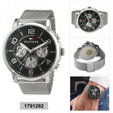 Tommy Hilfiger Chronograph Black Dial Silver Mesh Bracelet Watch for Men - 1791292 Authentic Buy Shop Now