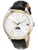 Tommy Hilfiger Oliver Analog Silver Dial Black Leather Strap Watch for Men - 1791305 Authentic Buy Shop Now
