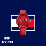 Tommy Hilfiger Denim Quartz Red Dial Red Rubber Strap Watch for Men - 1791323 Authentic Buy Shop Now