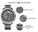 Tommy Hilfiger Decker Quartz Black Dial Black Steel Strap Watch for Men - 1791347 Authentic Buy Shop Now