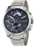 Tommy Hilfiger Decker Quartz Blue Dial Silver Steel Strap Watch for Men - 1791348 Authentic Buy Shop Now