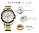 Tommy Hilfiger Sport White Dial Gold Steel Strap Watch for Men - 1791365 Authentic Buy Shop Now
