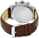 Tommy Hilfiger Kane Chronograph White Dial Brown Leather Strap Watch for Men - 1791400 Authentic Buy Shop Now