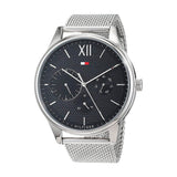 Tommy Hilfiger Damon Quartz Chronograph Black Dial Silver Mesh Bracelet Watch for Men - 1791415 Authentic Buy Shop Now