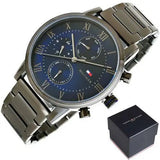 Tommy Hilfiger Kane Quartz Blue Dial Black Steel Strap Watch for Men - 1791456 Authentic Buy Shop Now