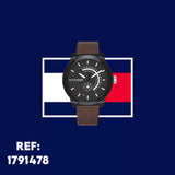 Tommy Hilfiger Denim Black Dial Brown Leather Strap Watch for Men - 1791478 Authentic Buy Shop Now