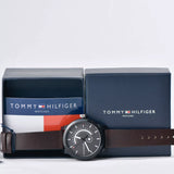 Tommy Hilfiger Denim Black Dial Brown Leather Strap Watch for Men - 1791478 Authentic Buy Shop Now