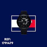 Tommy Hilfiger Denim Quartz Black Dial Black Leather Strap Watch for Men - 1791479 Authentic Buy Shop Now