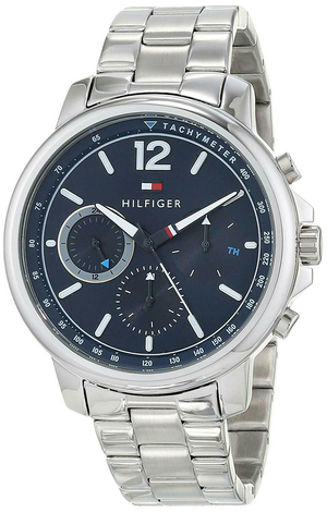 Tommy Hilfiger London Chronograph Quartz Blue Dial Silver Steel Strap Watch for Men - 1791534 Authentic Buy Shop Now