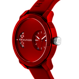 Tommy Hilfiger Denim Red Dial Red Rubber Strap Watch for Men - 1791557 Authentic Buy Shop Now