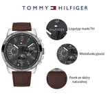 Tommy Hilfiger Decker Grey Dial Brown Leather Strap Watch for Men - 1791562 Authentic Buy Shop Now