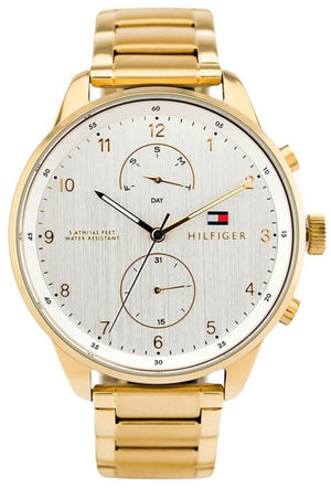 Tommy Hilfiger Chase Quartz White Dial Gold Steel Strap Watch for Men - 1791576 Authentic Buy Shop Now