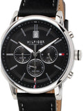 Tommy Hilfiger Kyle Quartz Black Dial Black Leather Strap Watch for Men - 1791630 Authentic Buy Shop Now