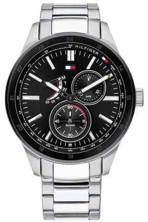 Tommy Hilfiger Austin Black Dial Silver Steel Strap Watch for Men - 1791639 Authentic Buy Shop Now