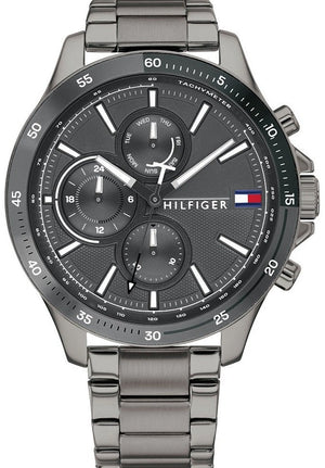 Tommy Hilfiger Bank Grey Dial Grey Steel Strap Watch for Men - 1791719 Authentic Buy Shop Now