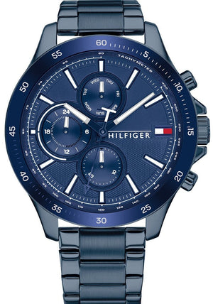 Tommy Hilfiger Bank Quartz Blue Dial Blue Steel Strap Watch for Men - 1791720 Authentic Buy Shop Now