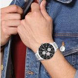 Tommy Hilfiger Jimmy Multifunction Black Dial Silver Steel Strap Watch For Men - 1791950 Authentic Buy Shop Now