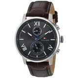 Tommy Hilfiger Aiden Quartz Black Dial Brown Leather Strap Watch for Men - 1791309 Authentic Buy Shop Now